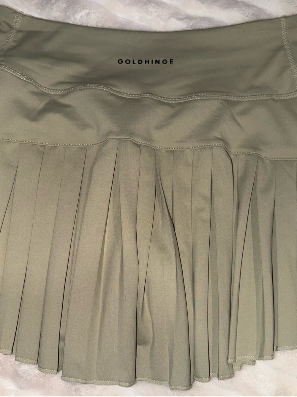 GoldHinge Olive Green Pleated Tennis Skirt
